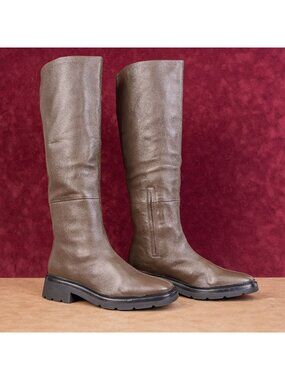 Vince Women Rune Brown Leather Waterproof Riding Knee Boots sz 9.5US EUR 40.5